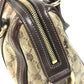 GUCCI 181487 GG logo crystal Mini Duffle Bag with Ribbon - Hysteria Hand Bag Leather / Coated Canvas Beige/Dark brown Used