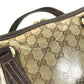 GUCCI 181487 GG logo crystal Mini Duffle Bag with Ribbon - Hysteria Hand Bag Leather / Coated Canvas Beige/Dark brown Used