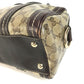GUCCI 181487 GG logo crystal Mini Duffle Bag with Ribbon - Hysteria Hand Bag Leather / Coated Canvas Beige/Dark brown Used