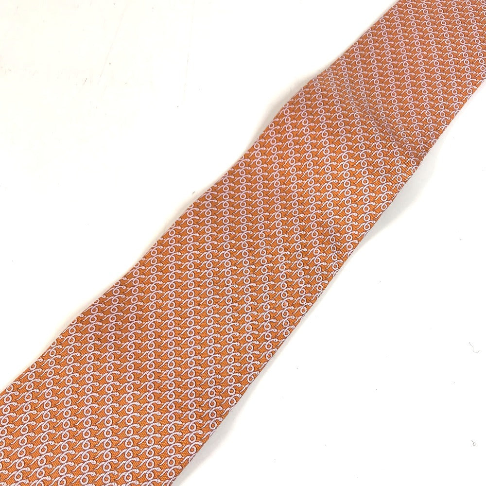 Salvatore Ferragamo Logo: Snake Accessories Necktie silk Orange Used