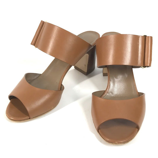 HERMES belt Shoes shoes heel Sandals Leather Brown Used