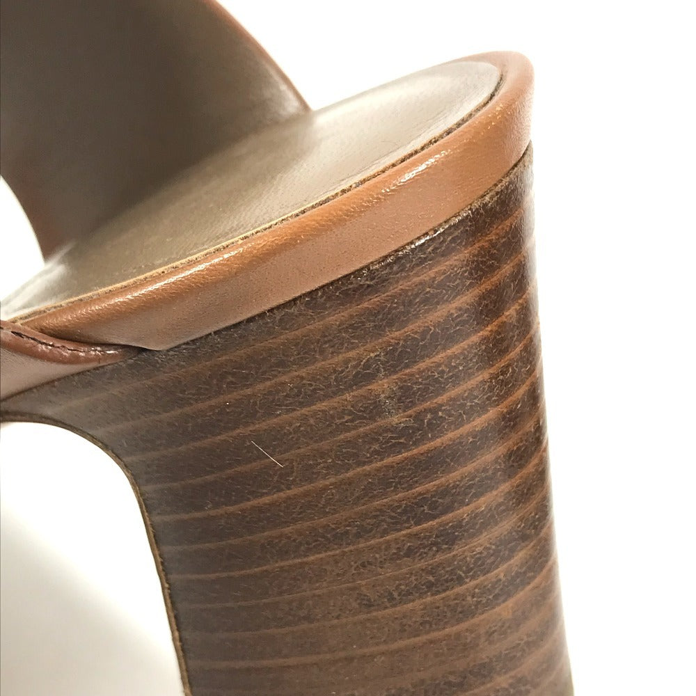 HERMES belt Shoes shoes heel Sandals Leather Brown Used