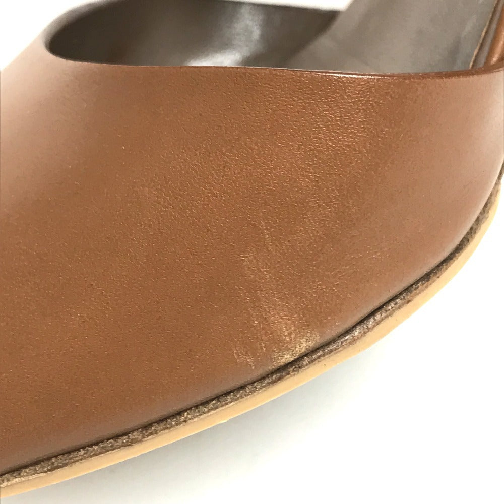 HERMES belt Shoes shoes heel Sandals Leather Brown Used