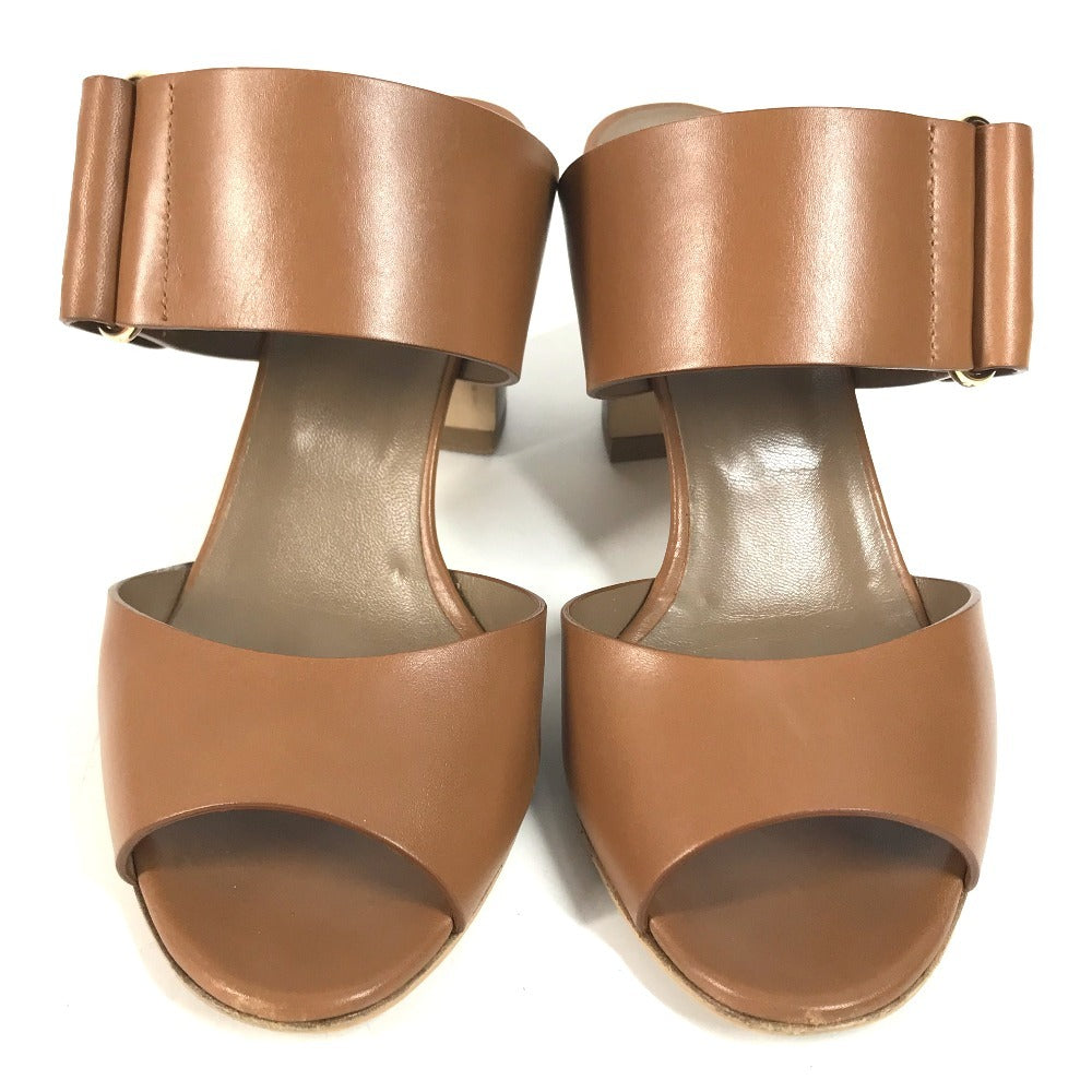 HERMES belt Shoes shoes heel Sandals Leather Brown Used