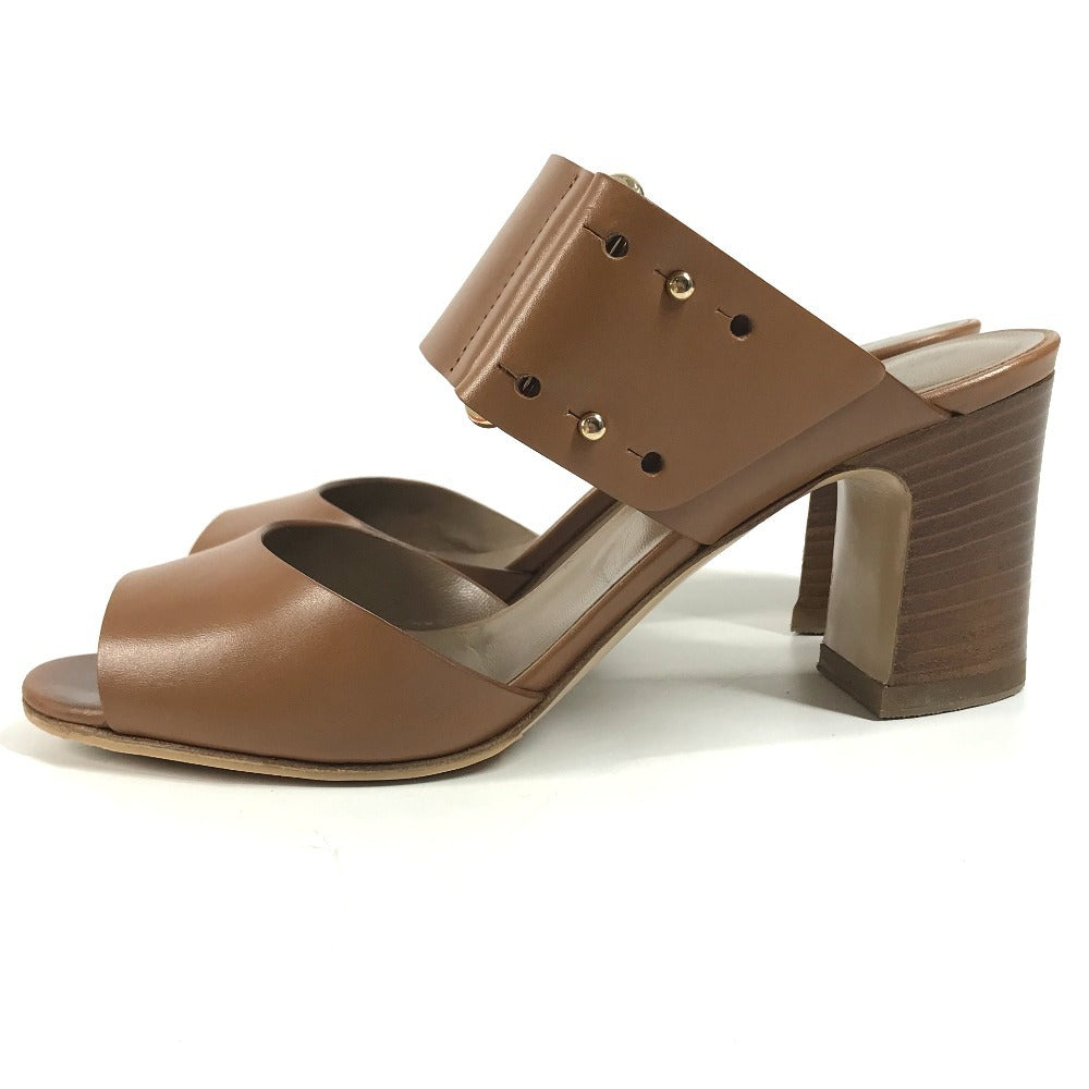 HERMES belt Shoes shoes heel Sandals Leather Brown Used