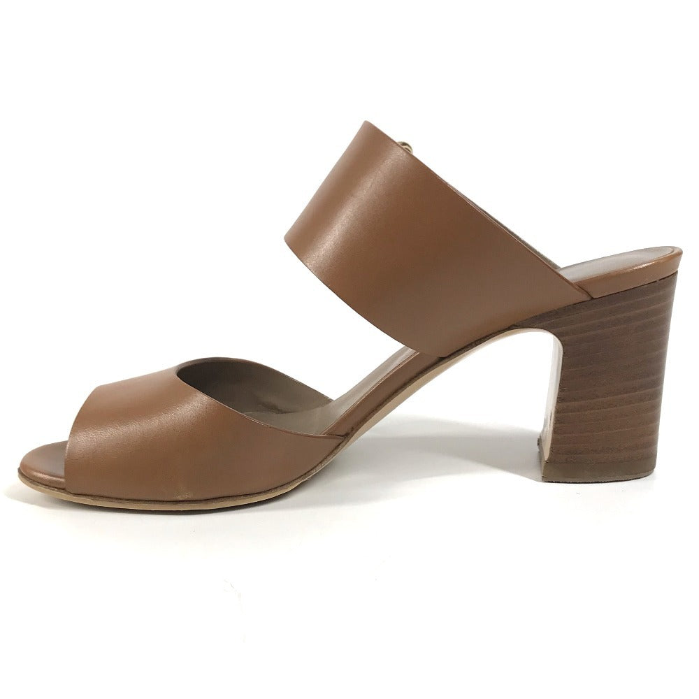 HERMES belt Shoes shoes heel Sandals Leather Brown Used