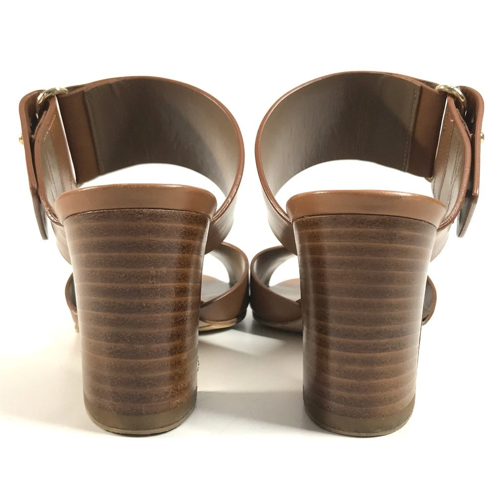 HERMES belt Shoes shoes heel Sandals Leather Brown Used
