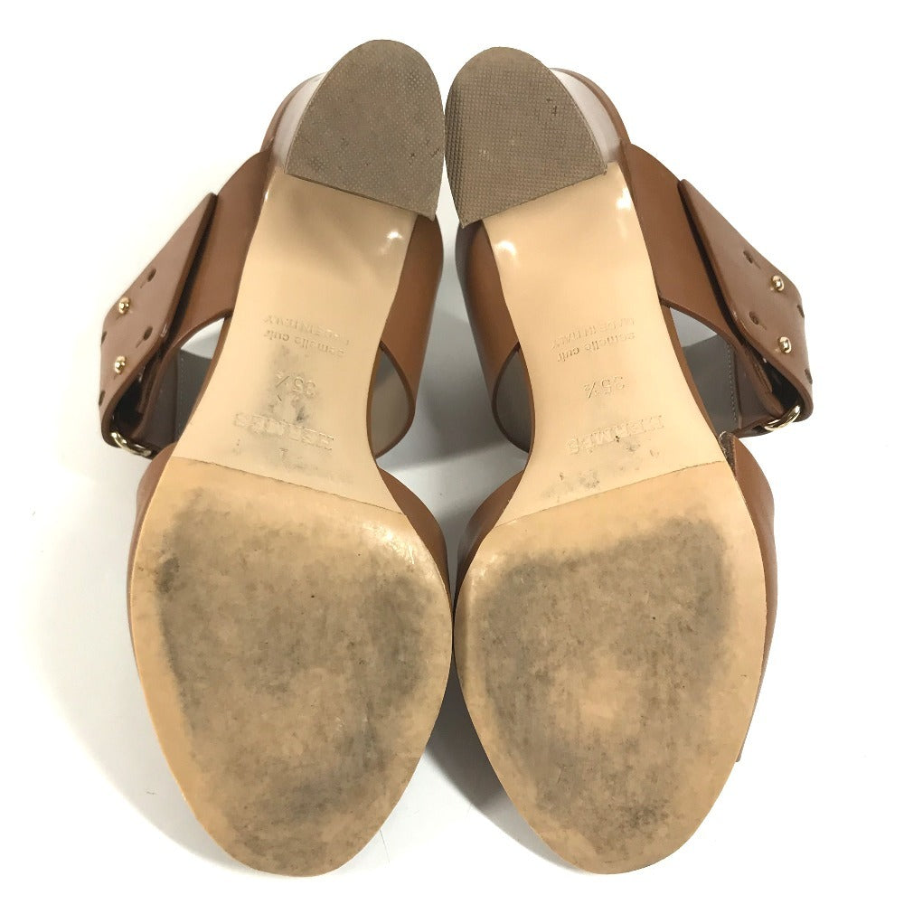 HERMES belt Shoes shoes heel Sandals Leather Brown Used