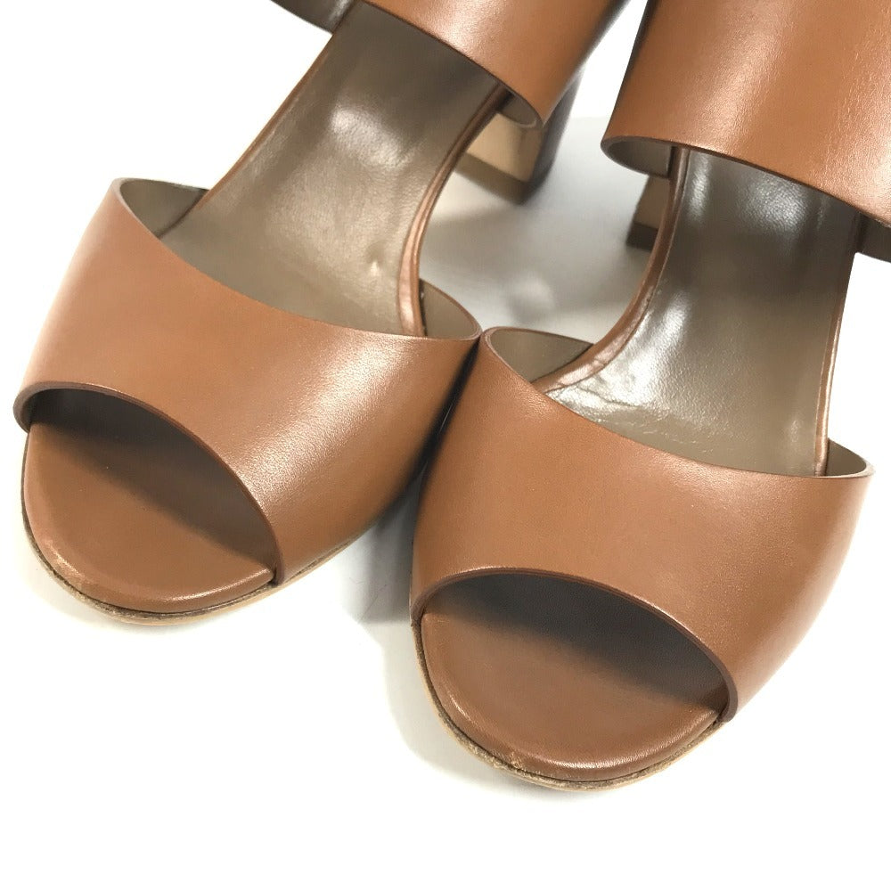 HERMES belt Shoes shoes heel Sandals Leather Brown Used