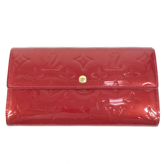 LOUIS VUITTON M93530 MonogramVernis Portefeuille Sarah Long Wallet Flap Long Wallet MonogramVernisCanvas Pomdamul Red Used