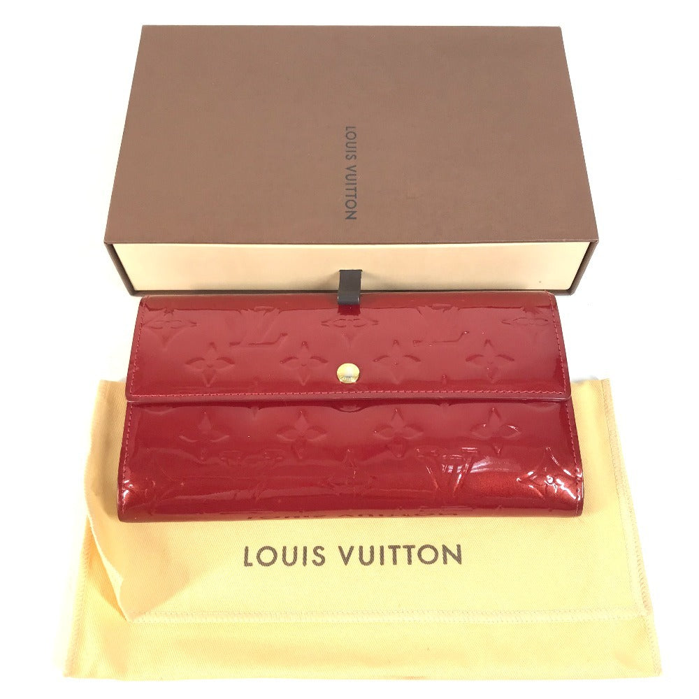 LOUIS VUITTON M93530 MonogramVernis Portefeuille Sarah Long Wallet Flap Long Wallet MonogramVernisCanvas Pomdamul Red Used