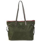 PRADA triangle logo triangle logo plate Bag Tote Bag shawl Shoulder Bag Leather / Nylon khaki/Red Used
