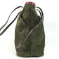 PRADA triangle logo triangle logo plate Bag Tote Bag shawl Shoulder Bag Leather / Nylon khaki/Red Used