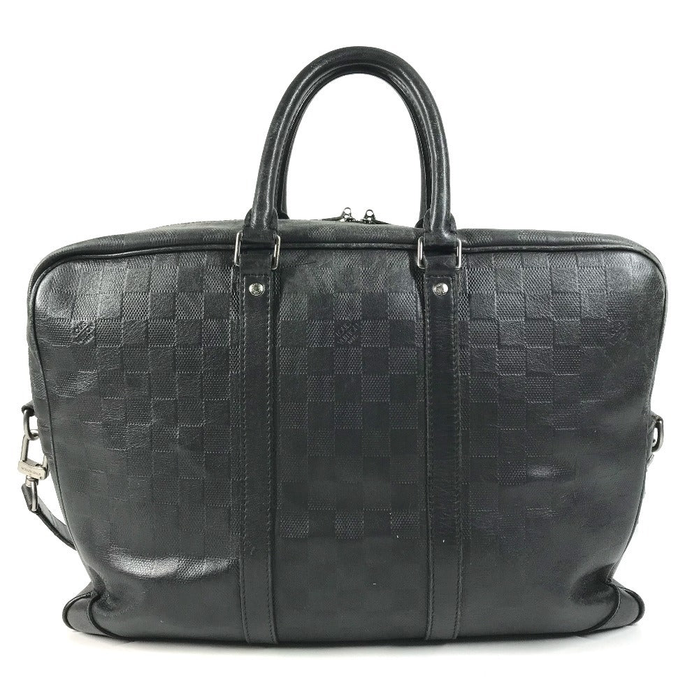 LOUIS VUITTON N41147 Damier Infini Porto Document Voyage GM Bag 2WAY Bag Hand Bag Shoulder Bag Business bag Damier InfiniLeather onyx Black Used