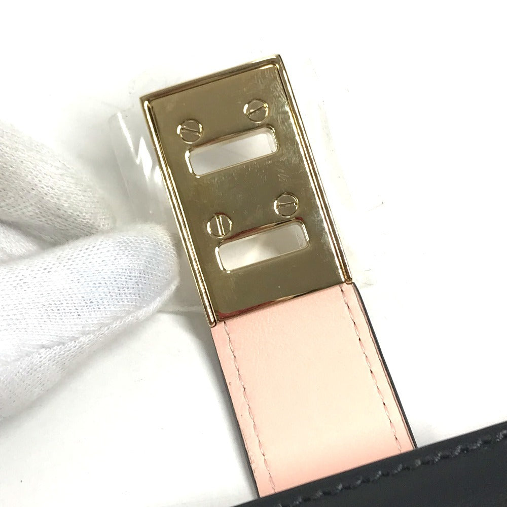 Salvatore Ferragamo 22 0522 Bicolor Gancini logo 2-fold long wallet Long Wallet Leather Black/pink Used