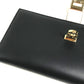Salvatore Ferragamo 22 0522 Bicolor Gancini logo 2-fold long wallet Long Wallet Leather Black/pink Used