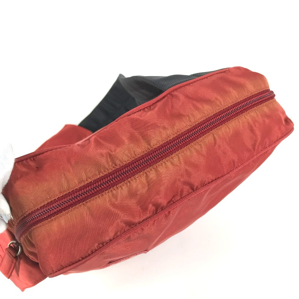 PRADA B9250Y Sports logo Bag, Belt Bag, Shoulder Bag, Crossbody Bag body bag Nylon Red/Black Used