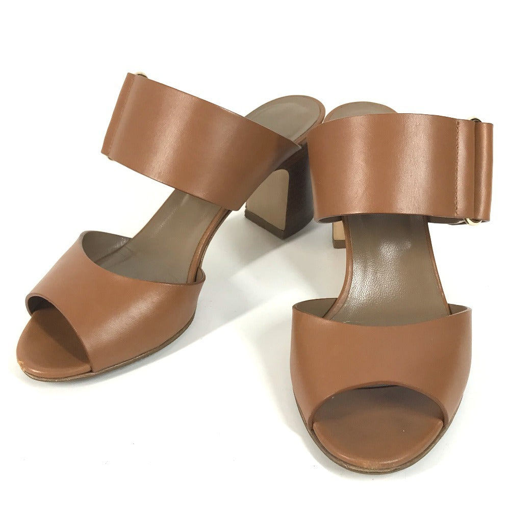 HERMES belt Shoes shoes heel Sandals Leather Brown Used