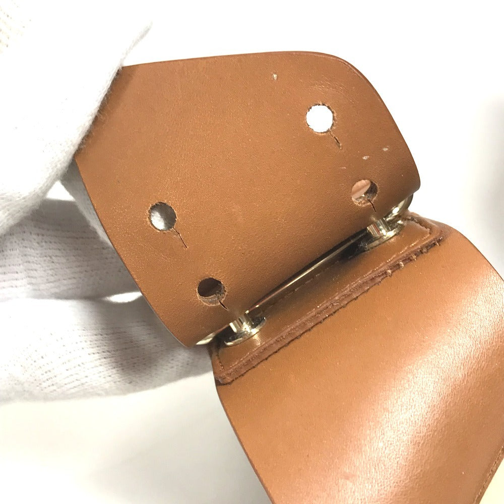 HERMES belt Shoes shoes heel Sandals Leather Brown Used