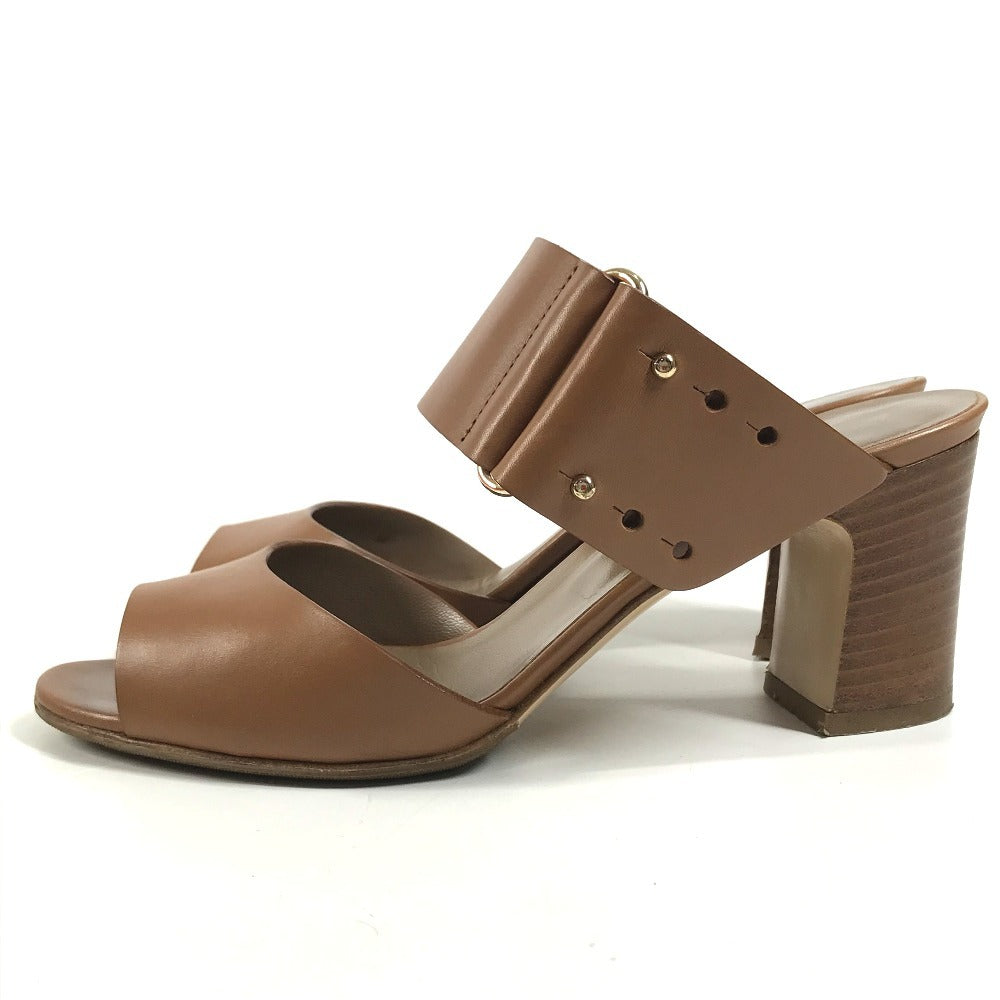 HERMES belt Shoes shoes heel Sandals Leather Brown Used