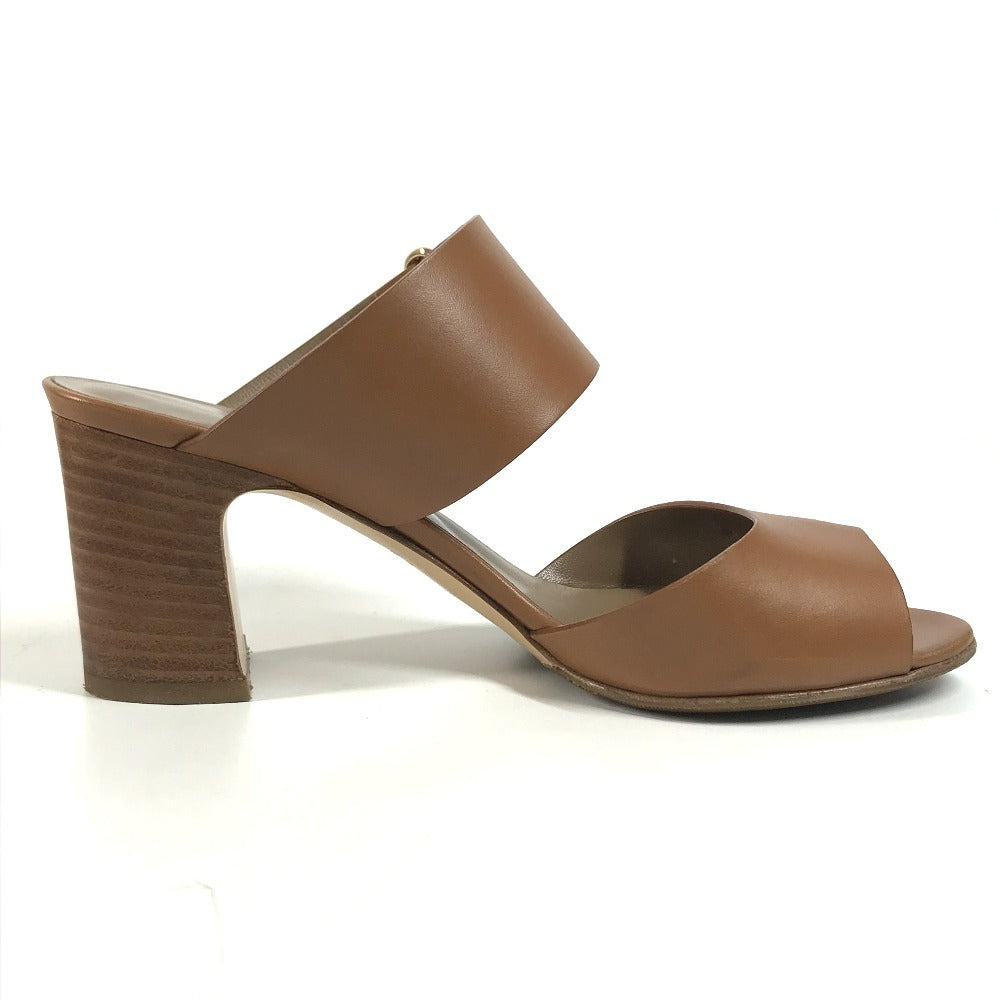 HERMES belt Shoes shoes heel Sandals Leather Brown Used