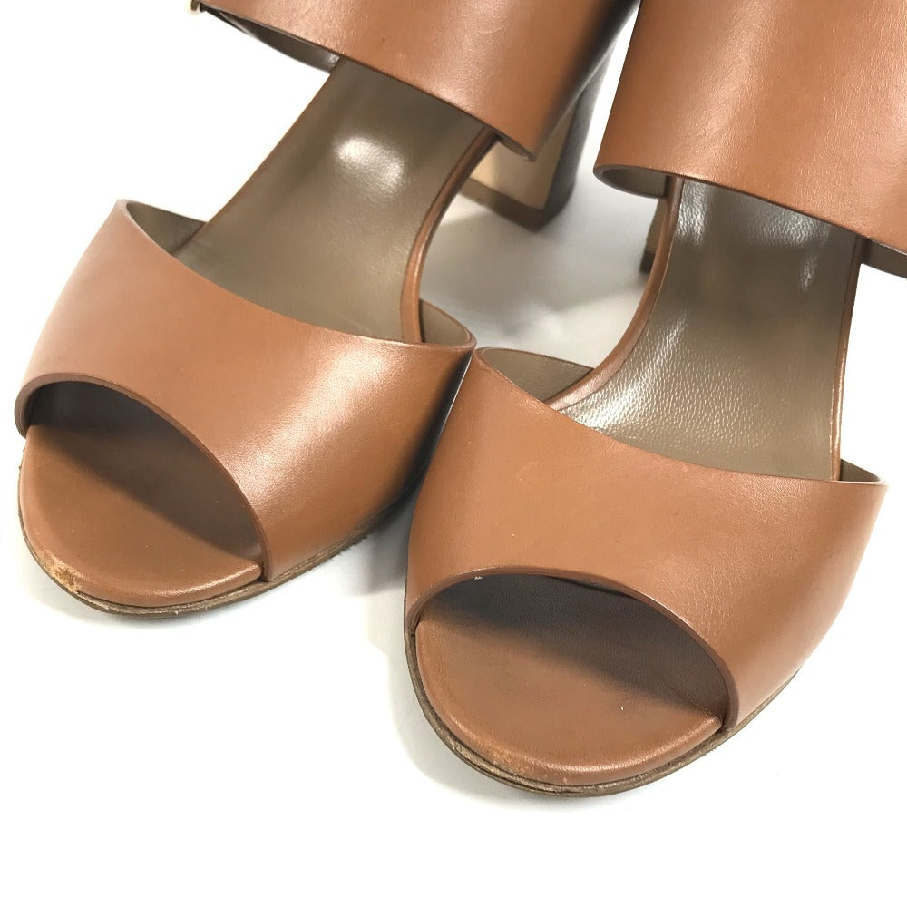 HERMES belt Shoes shoes heel Sandals Leather Brown Used