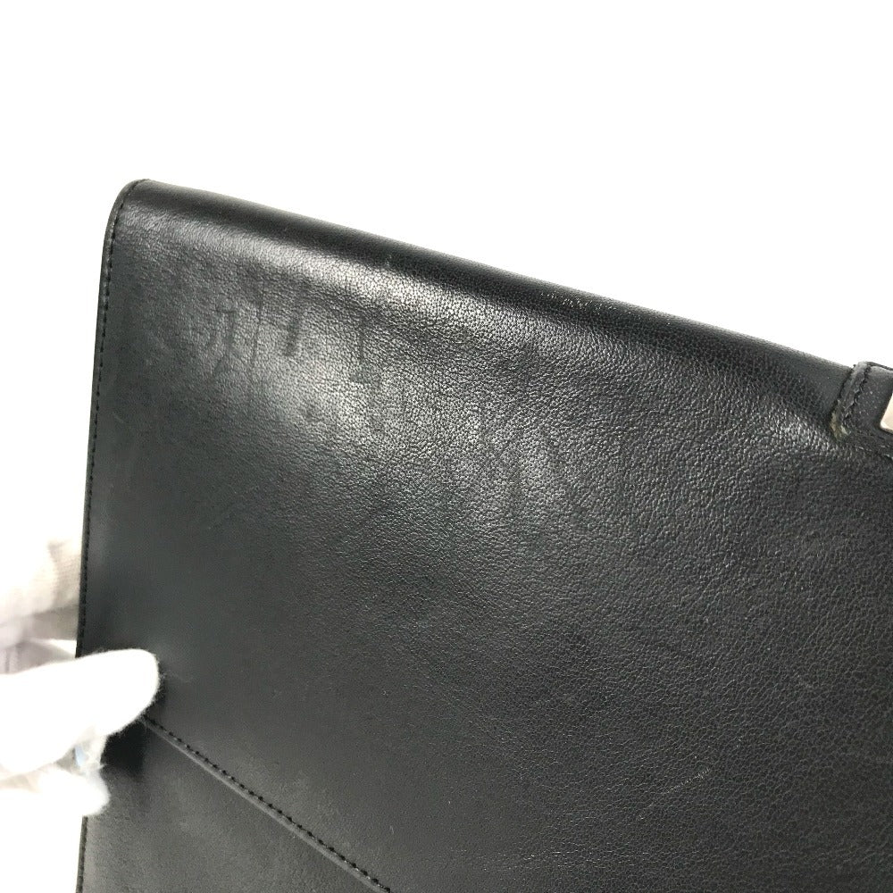 VERSACE vintage logo Bag, Flap, Cluch Bag Clutch bag Leather Black Used