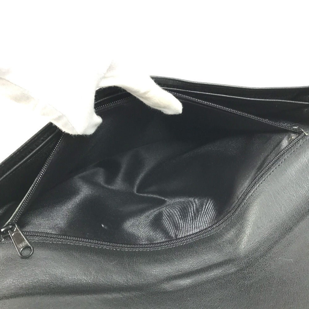 VERSACE vintage logo Bag, Flap, Cluch Bag Clutch bag Leather Black Used