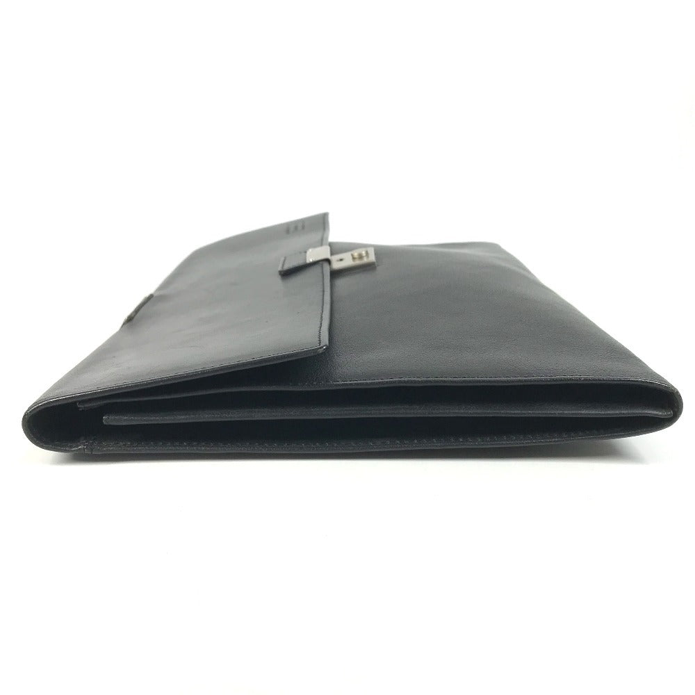 VERSACE vintage logo Bag, Flap, Cluch Bag Clutch bag Leather Black Used