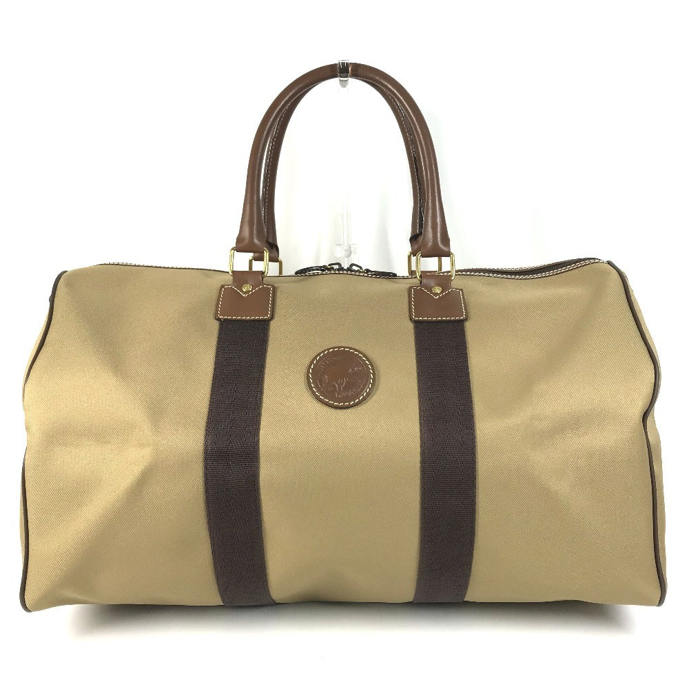 HUNTING WORLD logo Bag Hand Bag Travel Bag Duffle Bag Leather/Canvas Brown Used