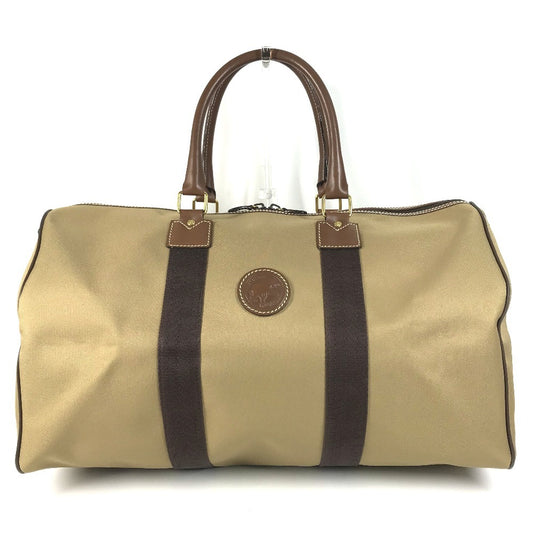 HUNTING WORLD logo Bag Hand Bag Travel Bag Duffle Bag Leather/Canvas Brown Used