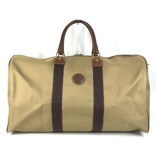 HUNTING WORLD logo Bag Hand Bag Travel Bag Duffle Bag Leather/Canvas Brown Used