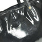 BVLGARI S.Bulgari logo Bag Tote Bag shawl Shoulder Bag Patent Leather Black Used
