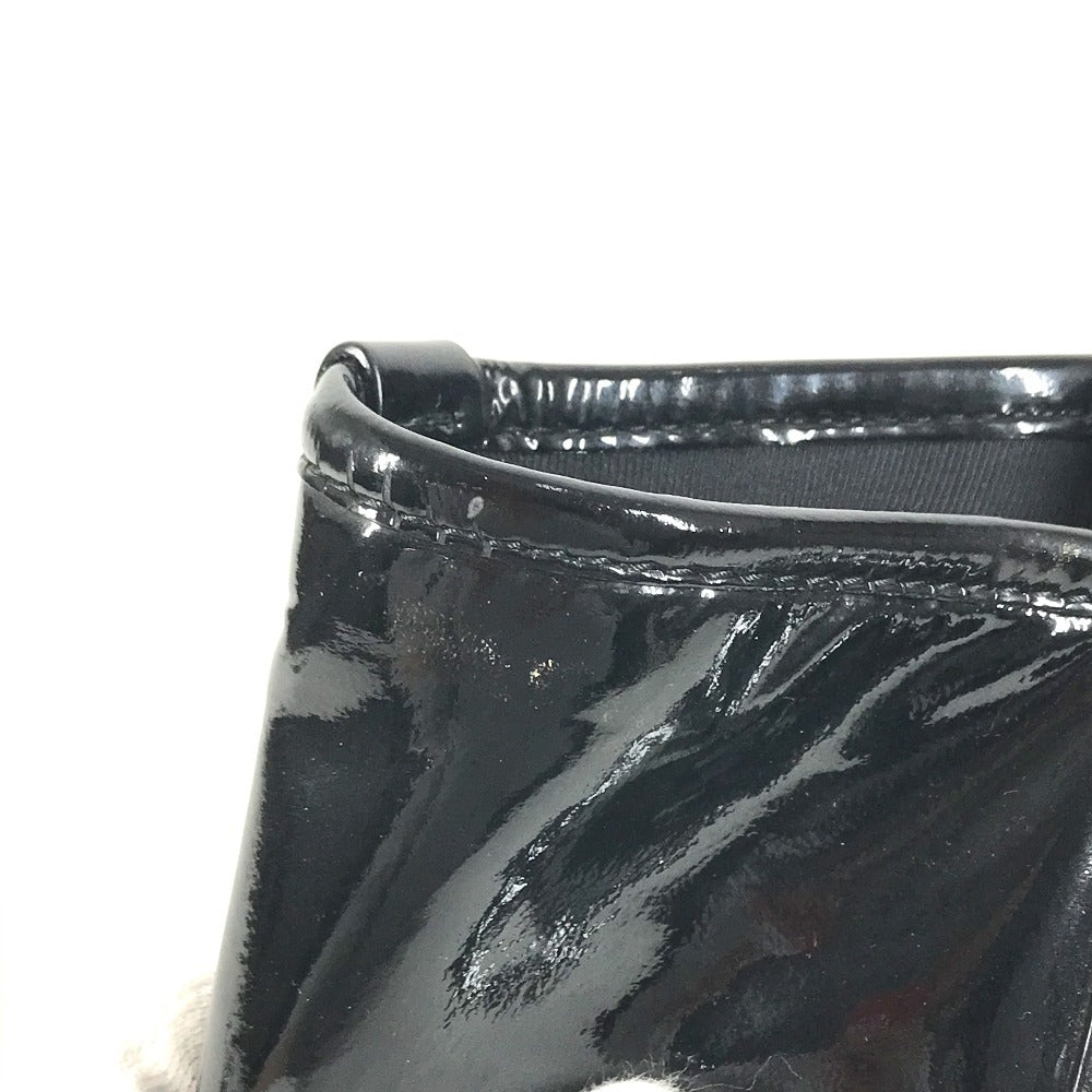 BVLGARI S.Bulgari logo Bag Tote Bag shawl Shoulder Bag Patent Leather Black Used