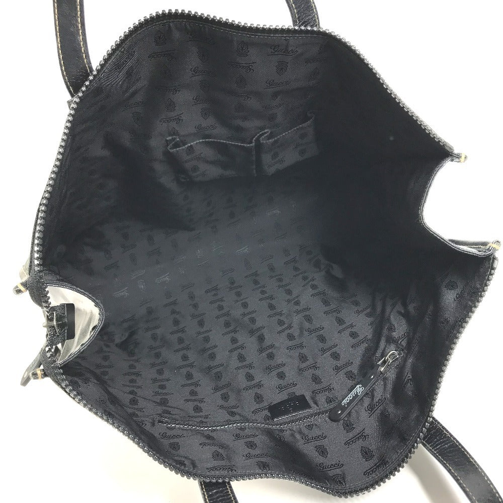 GUCCI 181905 hysteria logo Bag Tote Bag shawl Shoulder Bag Leather / Coated Canvas Black Used