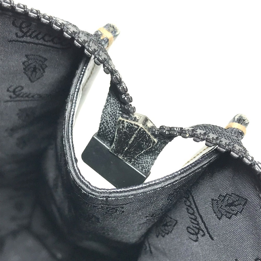 GUCCI 181905 hysteria logo Bag Tote Bag shawl Shoulder Bag Leather / Coated Canvas Black Used