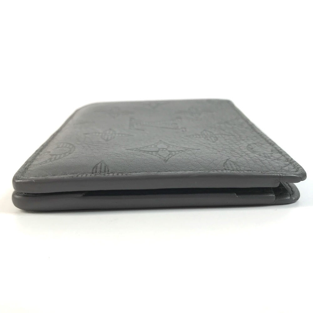 LOUIS VUITTON M81383 Monogram shadow Portefeuille Multipull Compact Wallet Billfold Folded wallet Monogram shadow leather gray Used