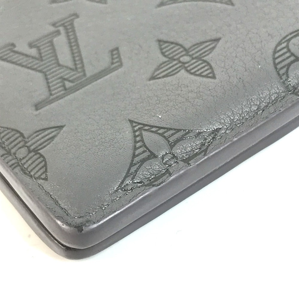 LOUIS VUITTON M81383 Monogram shadow Portefeuille Multipull Compact Wallet Billfold Folded wallet Monogram shadow leather gray Used