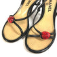 CHANEL CC Mark CC Logo Ladybug Flat shoes Mules Sandals Leather Black/Red Used
