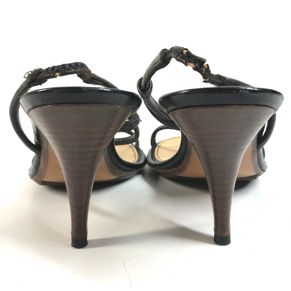 CHANEL CC Mark CC Logo Ladybug Flat shoes Mules Sandals Leather Black/Red Used