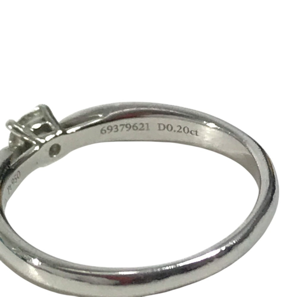 TIFFANY&Co. D0.20ct 1PD Diamond Accessories Jewelry Platinum Ring Pt950 Silver Used