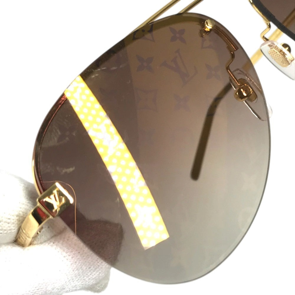 LOUIS VUITTON Z1020E Monogram Clockwise Sunglasses glasses glasses eyewear sunglasses Metal / Plastic Brown/Gold Used