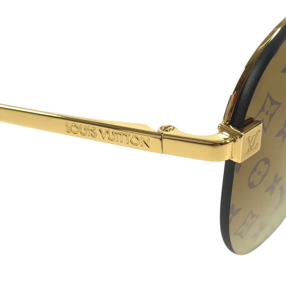 LOUIS VUITTON Z1020E Monogram Clockwise Sunglasses glasses glasses eyewear sunglasses Metal / Plastic Brown/Gold Used