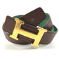 HERMES H belt Accessories, bottom belt buckles belt Leather Green/Red x GoldHardware Used