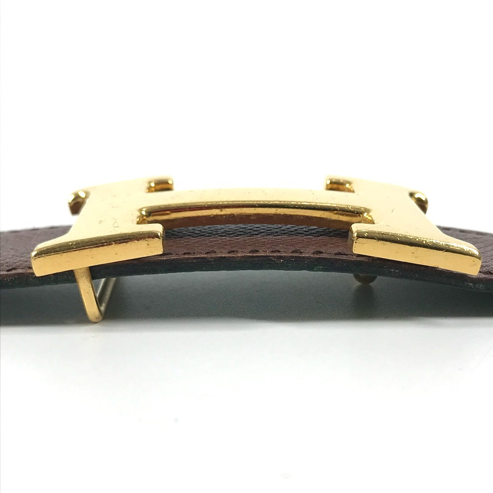HERMES H belt Accessories, bottom belt buckles belt Leather Green/Red x GoldHardware Used