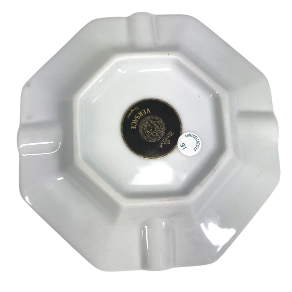 VERSACE Rosenthal Rosenthal Medusa logo Ashtray accessory case ashtray Pottery White/Gold Used