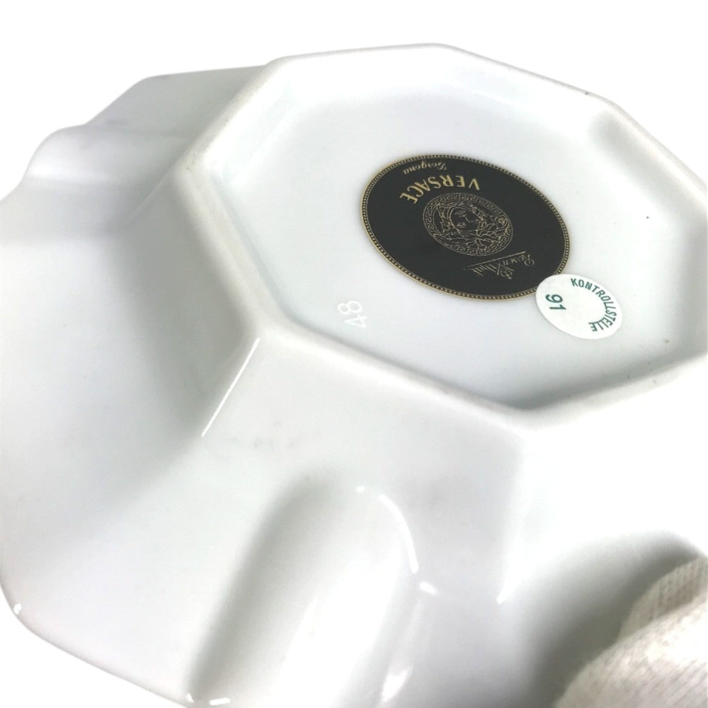 VERSACE Rosenthal Rosenthal Medusa logo Ashtray accessory case ashtray Pottery White/Gold Used