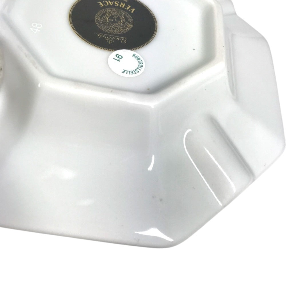 VERSACE Rosenthal Rosenthal Medusa logo Ashtray accessory case ashtray Pottery White/Gold Used