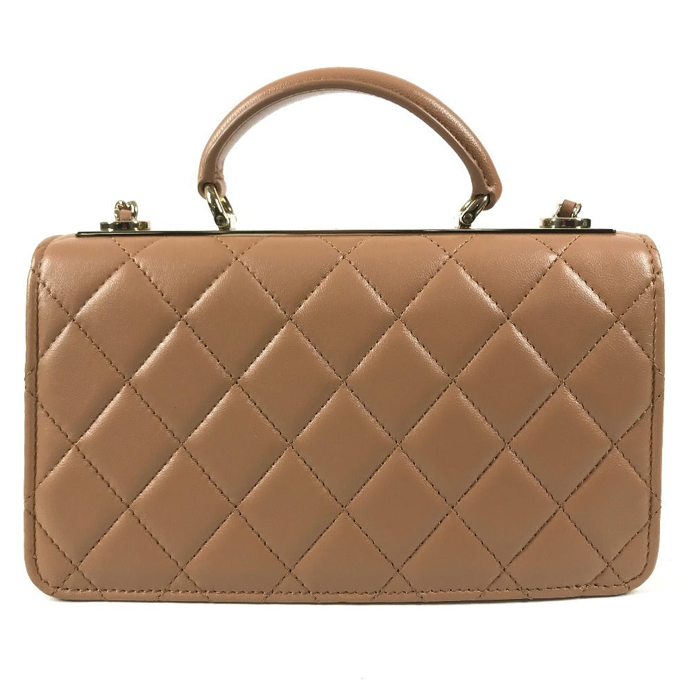 CHANEL AP4184 Chain wallet CC CC Mark Logo Matelasse Quilted Flap Bag, Shoulder Bag, 2-Way Bag, Crossbody Bag, Chain Hand Bag Lambskin Leather Light BrownBased/GoldHardware Used