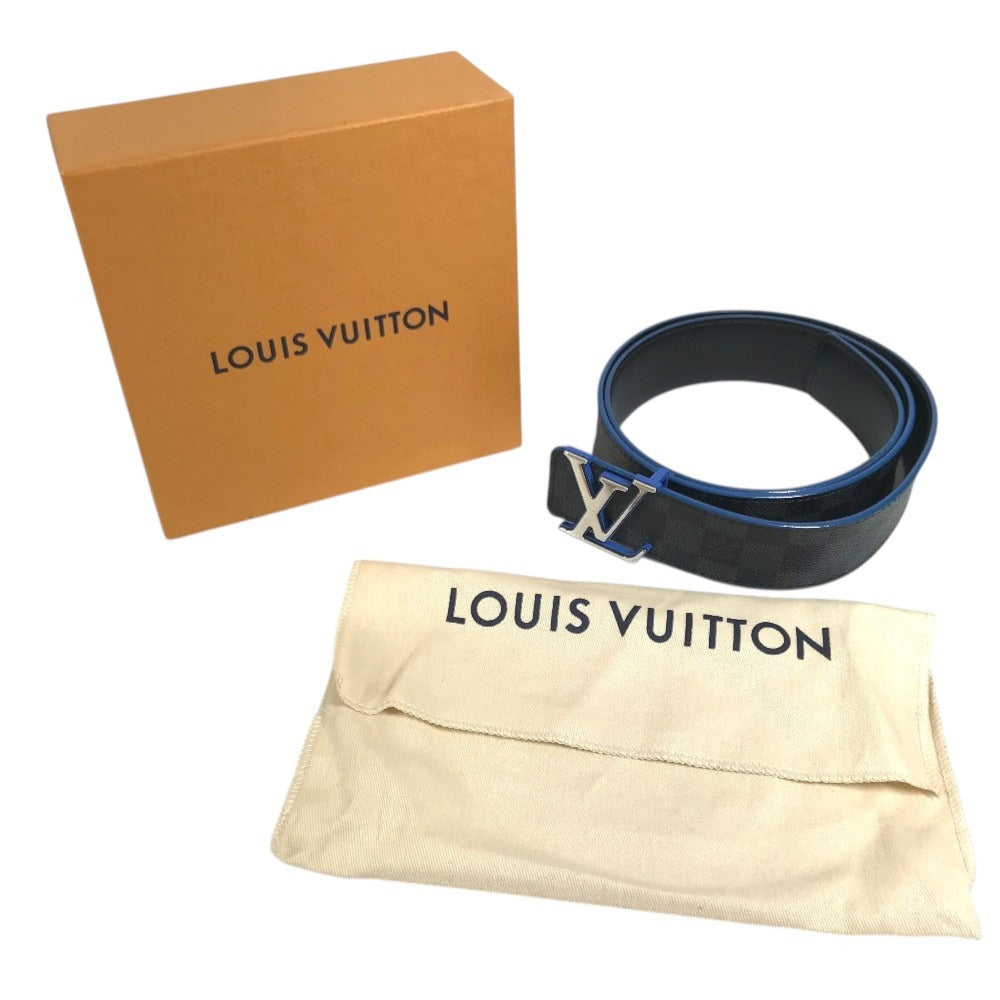 LOUIS VUITTON M9425S Damier Graphite Ceinture LV Initial Belt buckle for bottoms belt DamierGraphiteCanvas Black/blue Used
